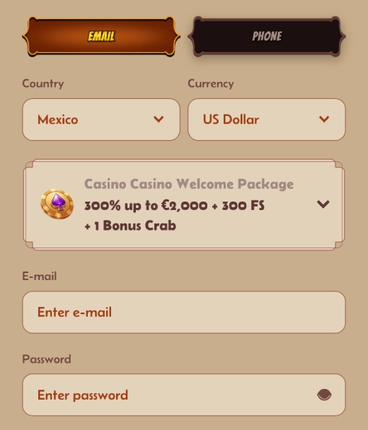 Schermata di registrazione su Alawin